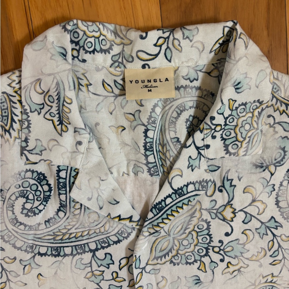 YOUNGLA MOSAIC LINEN BUTTON-UPS - Picture 5 of 7